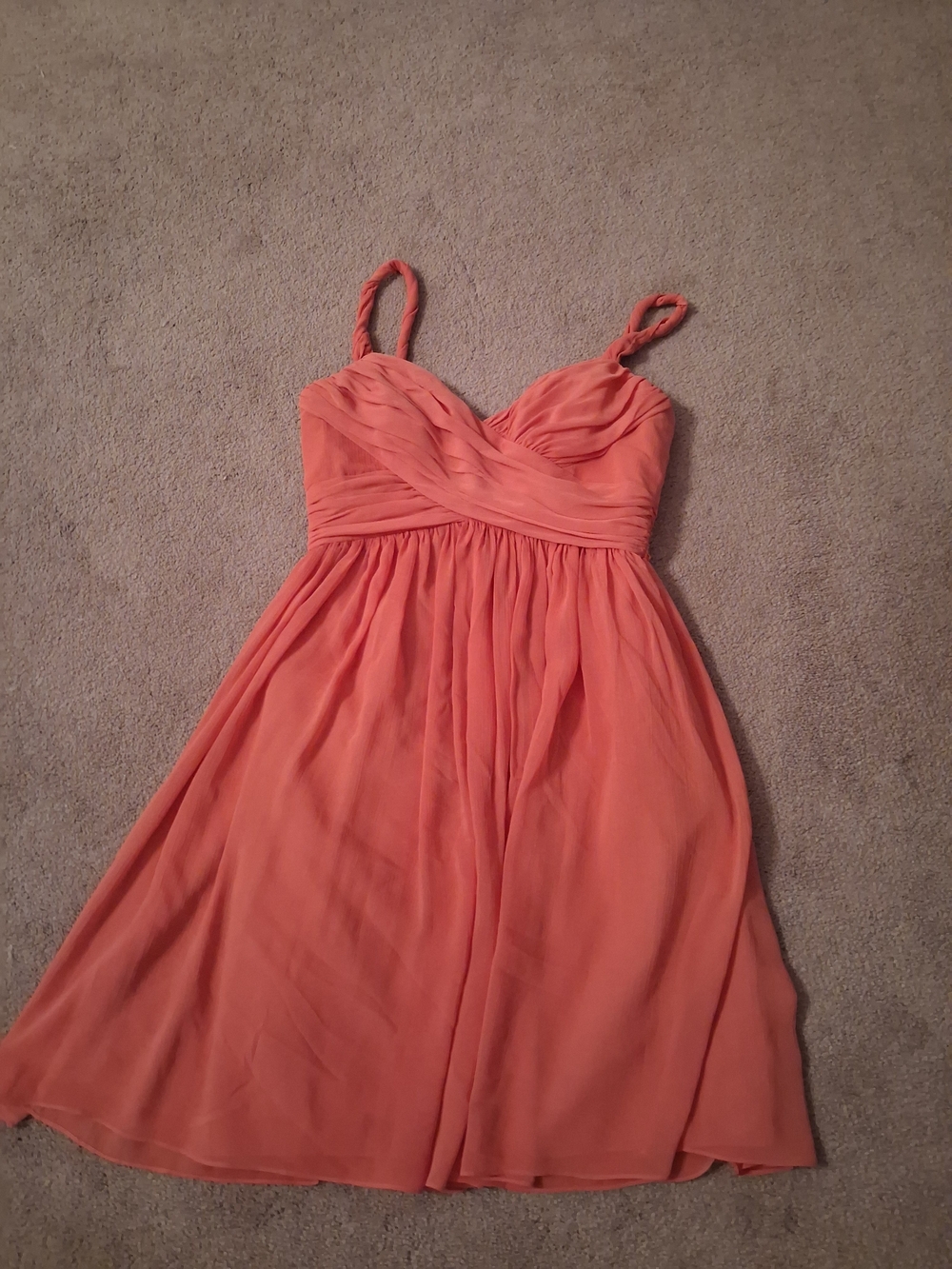 London Times Coral A-Line Spaghetti Strap Dress